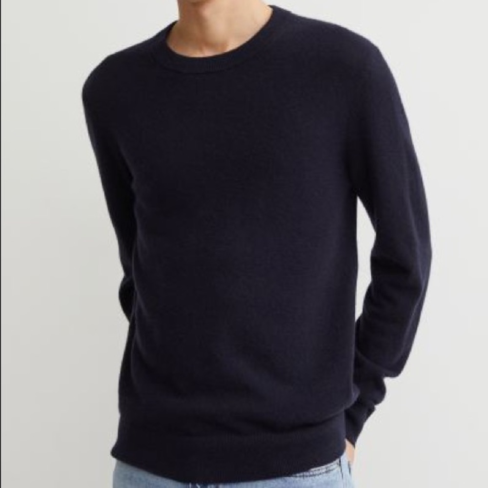 H&M Navy Cashmere Sweater XL Blue
